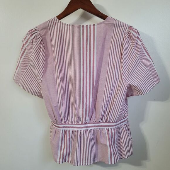 Madewell Ruffle-Hem Wrap Top Size Large - Picture 5 of 7
